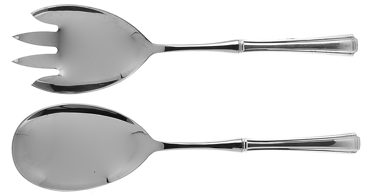 John & Priscilla (Sterling, 1940, No Monos) 2 Pc Salad Set with Stainless Bowl by Westmorland Silver-1