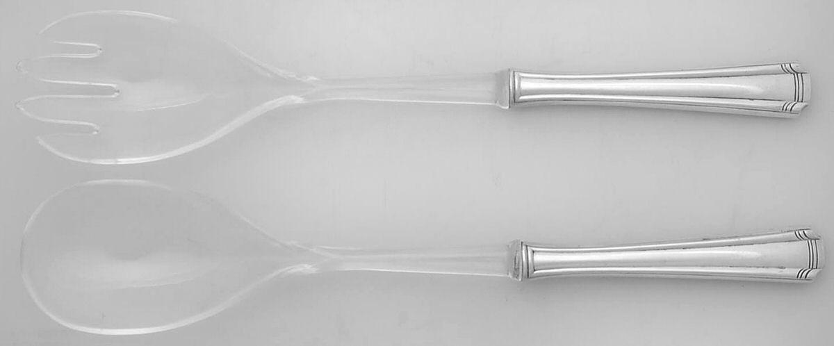 John & Priscilla (Sterling, 1940, No Monos) Plastic Bowl 2-Piece Salad Set by Westmorland Silver-1