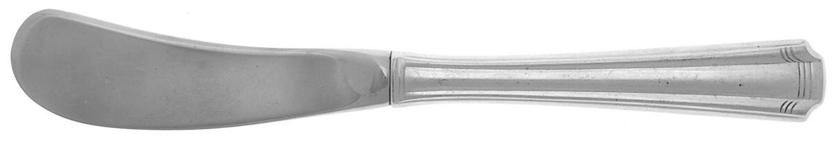 John & Priscilla (Sterling, 1940, No Monos) Butter Spreader Hollow Hdl-Paddle/Stainless Blade by Westmorland Silver-1