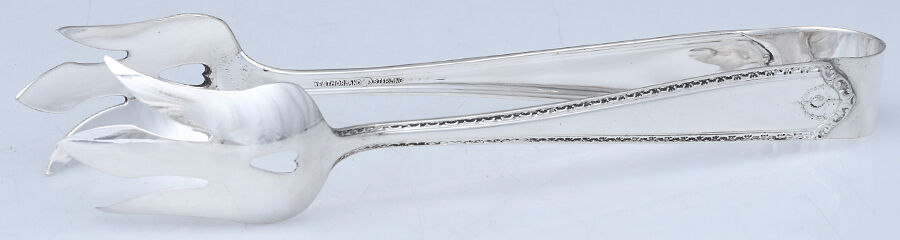 Lady Hilton (Sterling, 1940, No Monograms) Solid Lettuce Tongs by Westmorland Silver-1