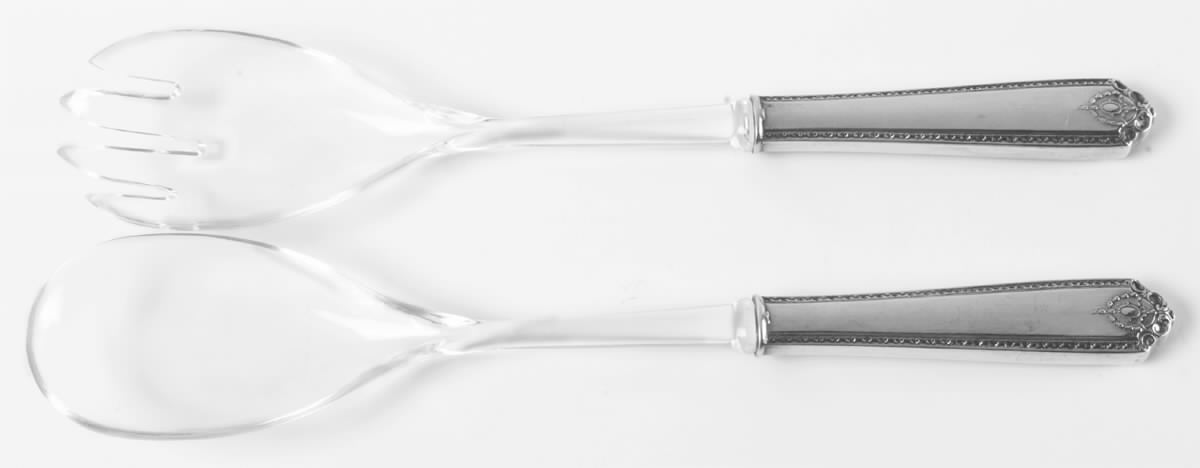 Lady Hilton (Sterling, 1940, No Monograms) Plastic Bowl 2-Piece Salad Set by Westmorland Silver-1