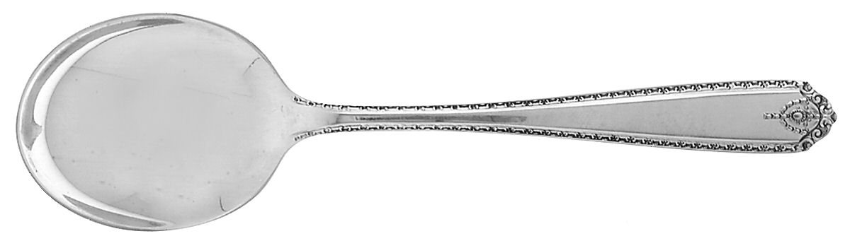 Lady Hilton (Sterling, 1940, No Monograms) Round Bowl Soup Spoon (Cream Soup) by Westmorland Silver-1