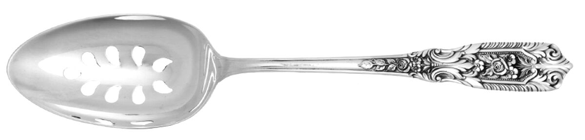 Milburn Rose (Sterling, 1940) Pierced Tablespoon (Serving Spoon) HC by Westmorland Silver-1
