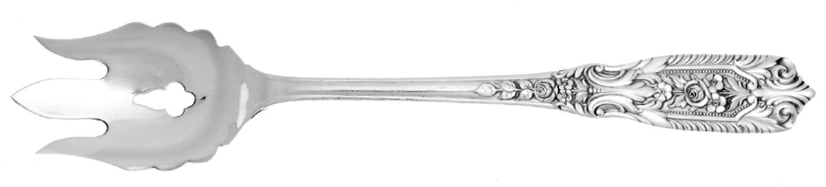 Milburn Rose (Sterling, 1940) Vegetable Serving Fork Solid  HC by Westmorland Silver-1