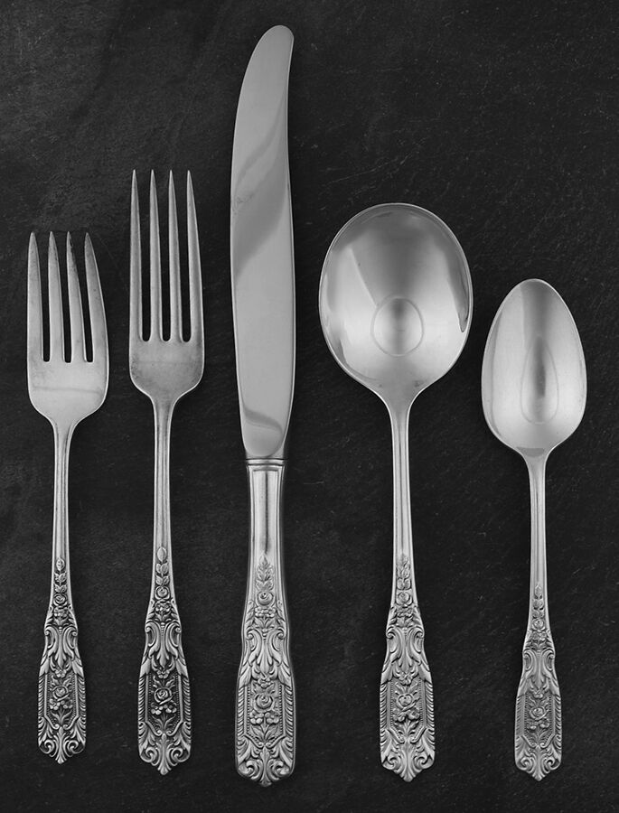 Milburn Rose (Sterling, 1940) 40  Piece Estate Set by Westmorland Silver-1
