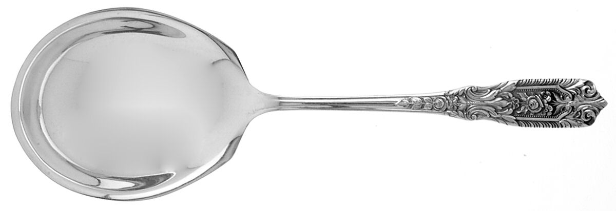 Milburn Rose (Sterling, 1940) Solid Smooth Berry/Casserole Spoon by Westmorland Silver-1