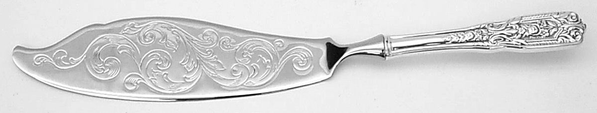 Milburn Rose (Sterling, 1940) Engraved Fish Serving Knife-Stainless Blade by Westmorland Silver-1