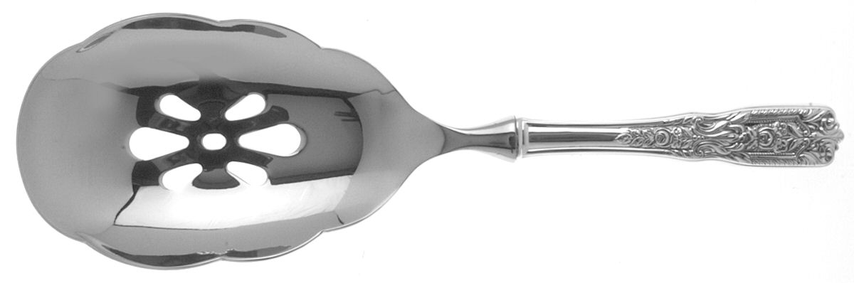 Milburn Rose (Sterling, 1940) Pierced Serving Spoon with Stainless Bowl by Westmorland Silver-1