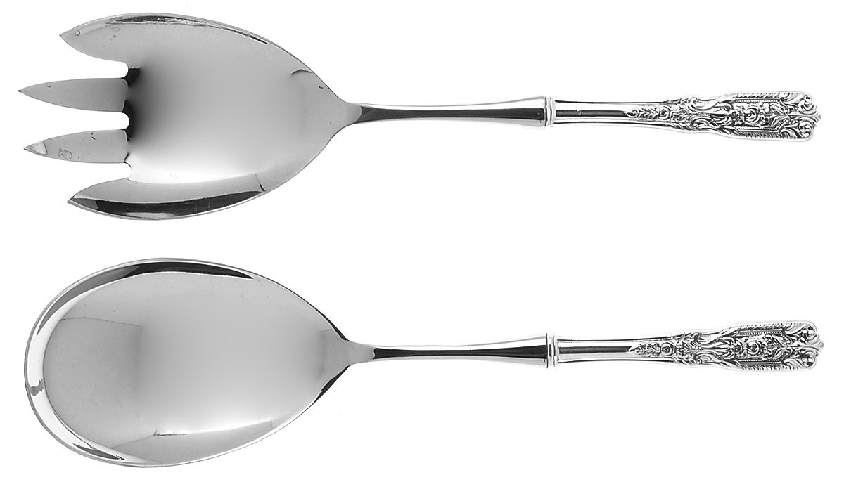 Milburn Rose (Sterling, 1940) 2 Pc Salad Set with Stainless Bowl by Westmorland Silver-1