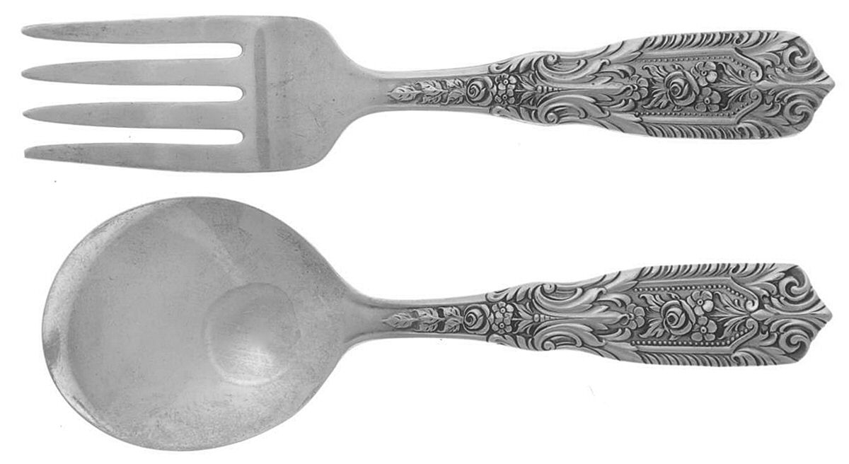 Milburn Rose (Sterling, 1940) 2 Pc Baby Set (BF, BS) by Westmorland Silver-1