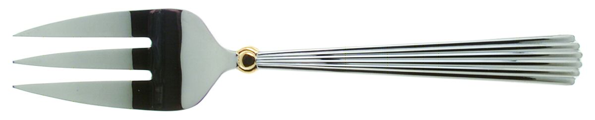 Carleton Gold (Stainless) Large Solid Cold Meat Serving Fork by Waterford-1