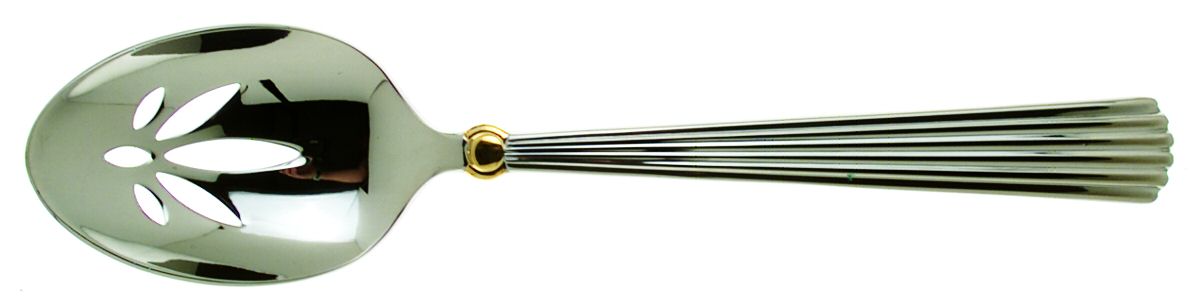 Carleton Gold (Stainless) Pierced Tablespoon (Serving Spoon) by Waterford-1