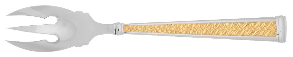 Kells Gold (Stainless, Gold Accent) Pastry Fork Solid HC by Waterford-1