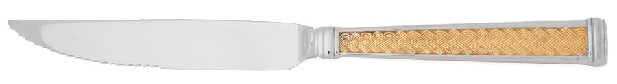 Kells Gold (Stainless, Gold Accent) Steak Knife Individual Hollow, Serrate HC by Waterford-1