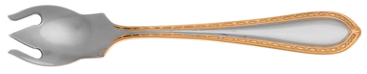 Powerscourt Gold (Stainless, Gold Accent) Ice Cream Fork HC by Waterford-1