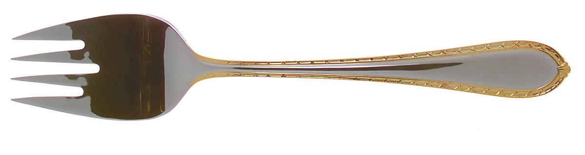 Powerscourt Gold (Stainless, Gold Accent) Solid Salad Serving Fork by Waterford-1