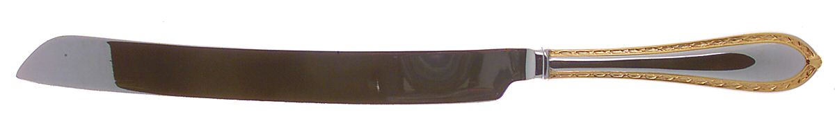 Powerscourt Gold (Stainless, Gold Accent) Solid Piece Wedding Cake Knife by Waterford-1