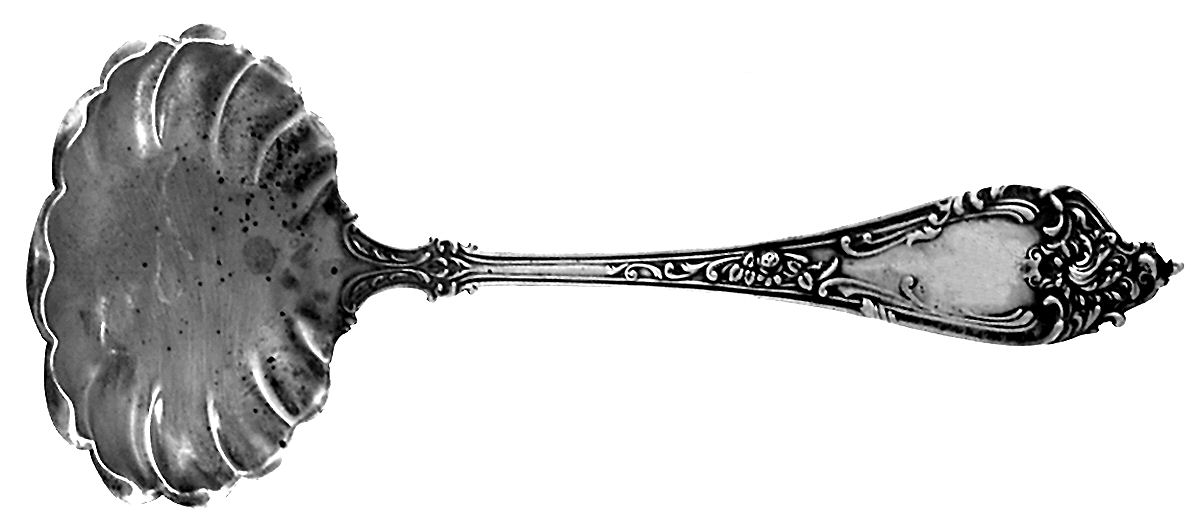 Altair (Sterling, 1904, No Monograms) Large Gravy Ladle, Solid Piece by Watson-1