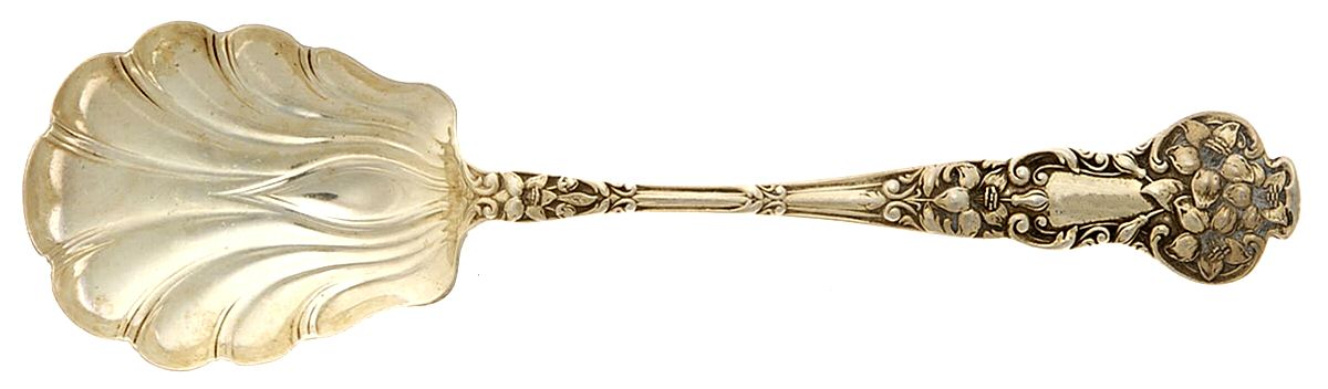 Bridal Flower (Sterling, 1910, No Monograms) Small Sugar Shell Spoon by Watson-1