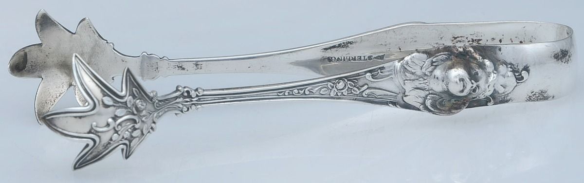 Cherub (Sterling, 1895) Small Sugar Tongs by Watson-1
