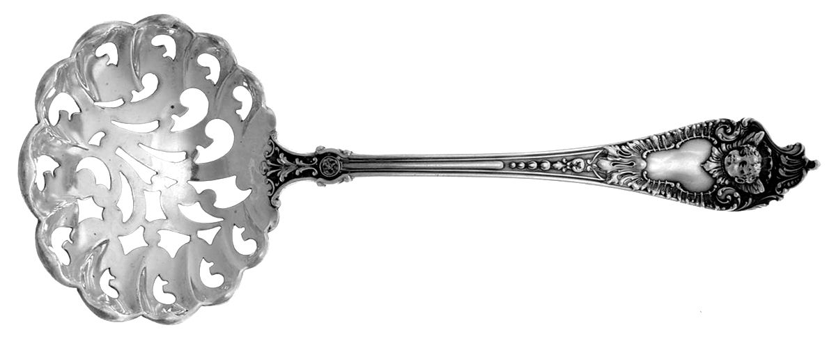 Cherub (Sterling, 1895) Small Pierced Nut Serving Spoon by Watson-1