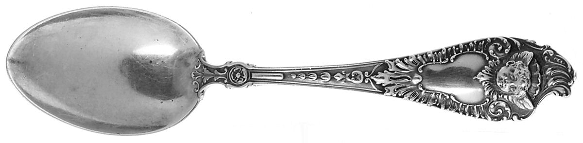 Cherub (Sterling, 1895) Monogram Five O'Clock Teaspoon by Watson-1