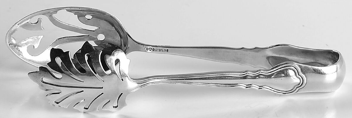 Chippendale (Sterling, 1918) Large Ice Serving Tongs by Watson-1
