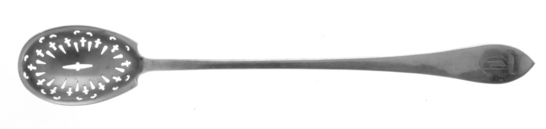 Colonial Antique (Sterling, 1922) Pierced Bowl Long Handle Olive Spoon by Watson-1