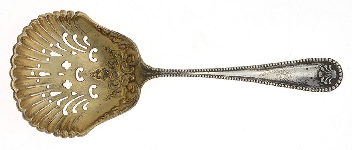 Dorchester (Stlng, 1905) Solid Bon Bon Spoon with Pierced Bowl by Watson-1