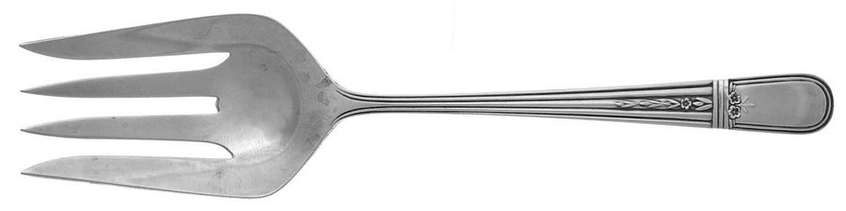 Dorian Rose (Sterling, 1937) Small Solid Cold Meat Serving Fork by Watson-1