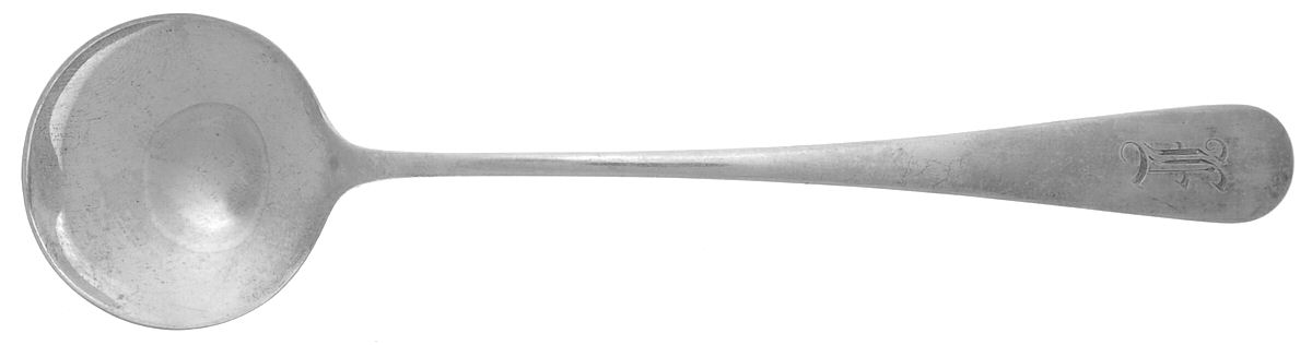 Etiquette (Sterling, 1923) Large Short Handle Chocolate Spoon by Watson-1
