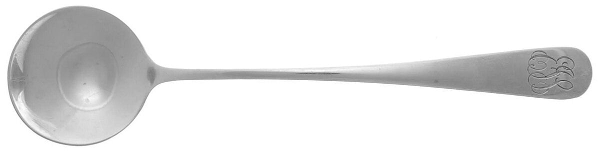 Etiquette (Sterling, 1923) Large Short Handle Chocolate Spoon by Watson-1