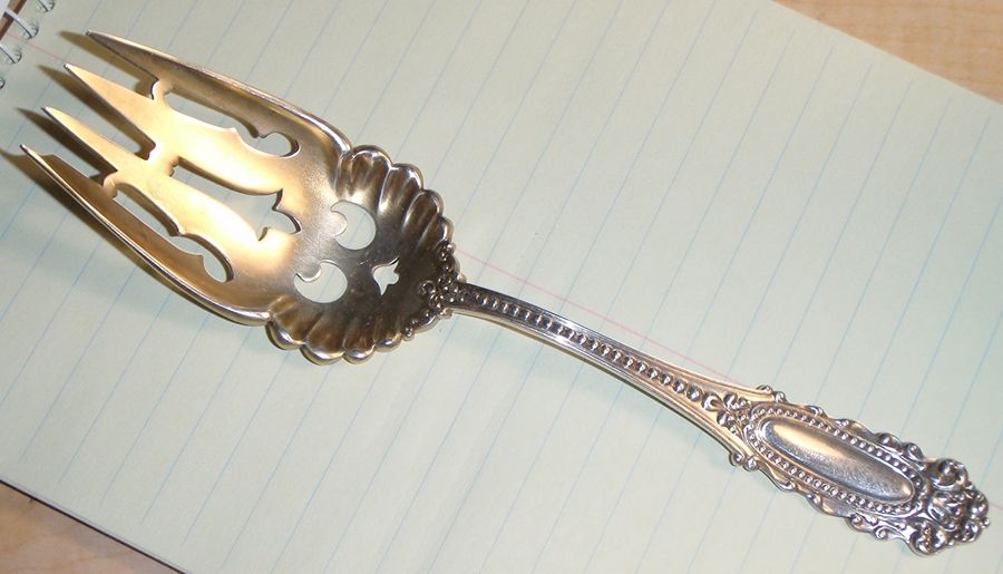 Eugenie (Sterling, 1895) Small Solid Cold Meat Serving Fork by Watson-1