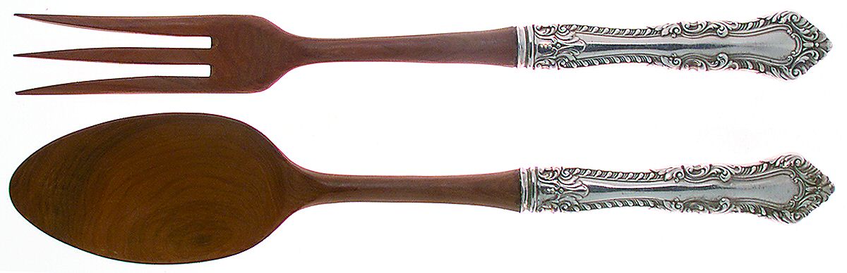 Foxhall (Sterling, 1942) Wooden Bowl 2-Piece Salad Set by Watson-1