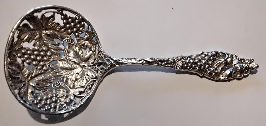 Fruit Series #1 (Sterling) Pierced Nut Serving Spoon by Watson-1