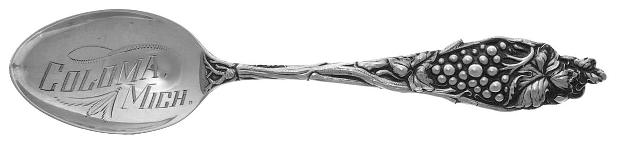 Fruit Series #1 (Sterling) Souvenir Spoon (Five O'Clock) by Watson-1