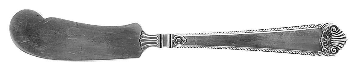 George II (Sterling, 1937) Large Flat Handle Butter Spreader by Watson-1