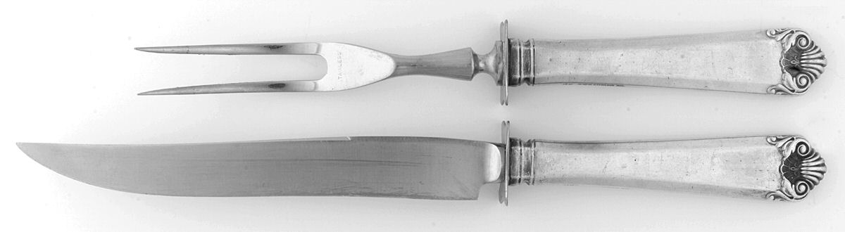 George II (Sterling, 1937) Small Stainless Blade 2-Piece Steak Carving Set by Watson-1