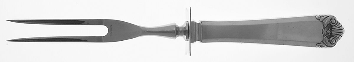 George II (Sterling, 1937) Large Stainless-Prong Roast Carving Fork by Watson-1