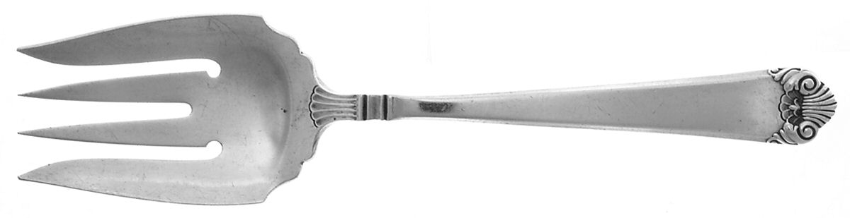 George II (Sterling, 1937) Medium Solid Cold Meat Serving Fork by Watson-1
