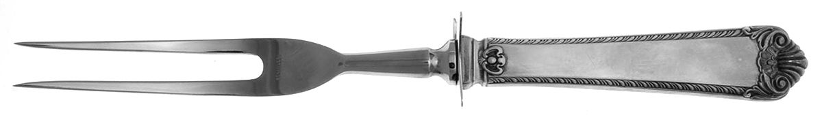 George II Rex-Handchsd (Sterling, 1936) Lg Carving/Roast Fork-Stn Prong w/Sterling Guard by Watson-1
