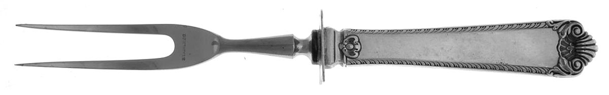 George II Rex-Handchsd (Sterling, 1936) Small Carving Fork W/Sterling Guard by Watson-1