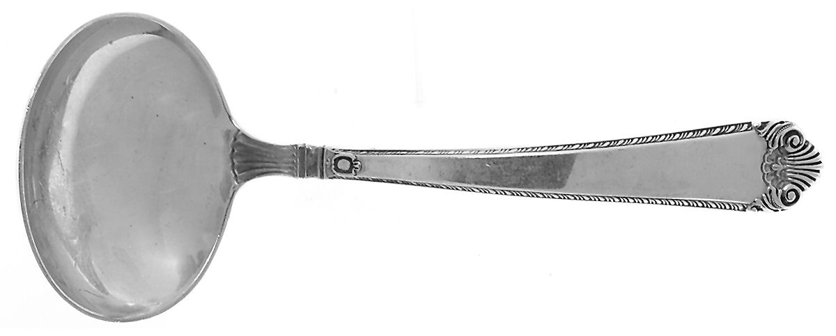 George II Rex-Handchsd (Sterling, 1936) Solid Gravy Ladle by Watson-1