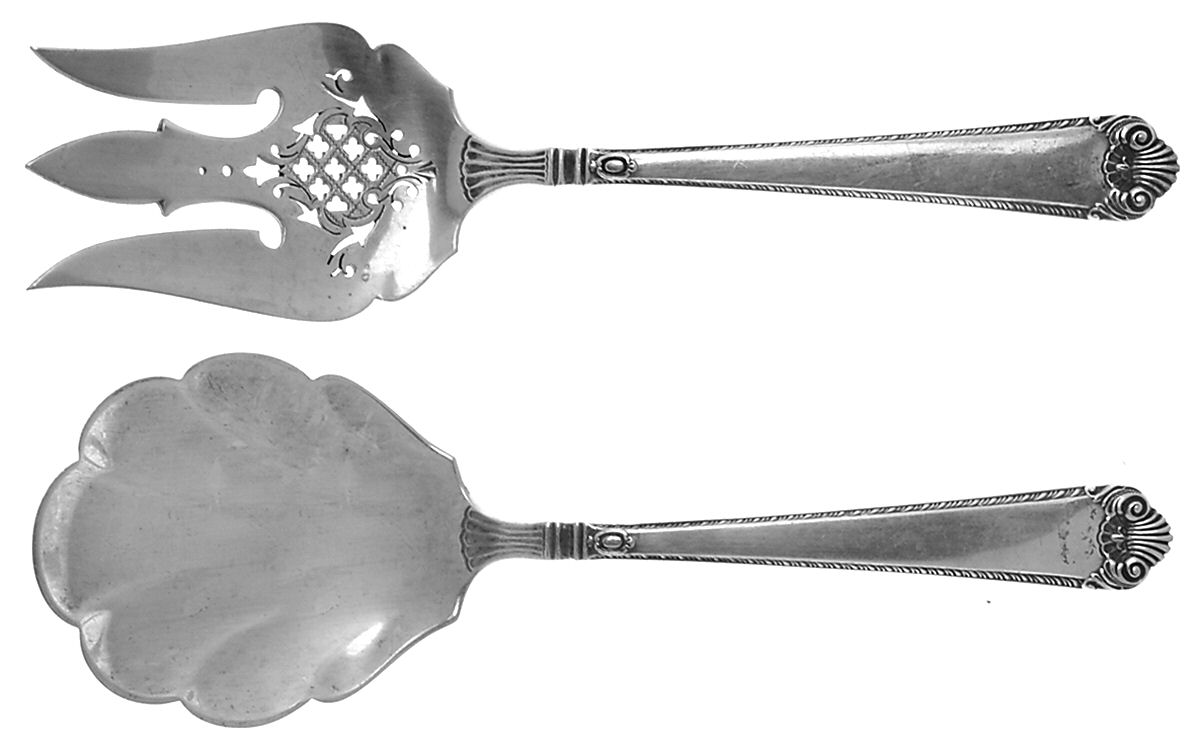 George II Rex-Handchsd (Sterling, 1936) Medium 2-Piece Salad Set, Solid Pieces by Watson-1