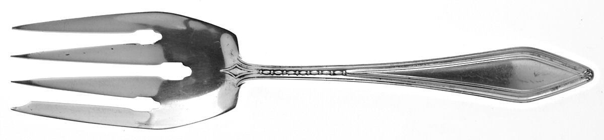 Governor Dummer (Sterling, 1925) Medium Solid Cold Meat Serving Fork by Watson-1