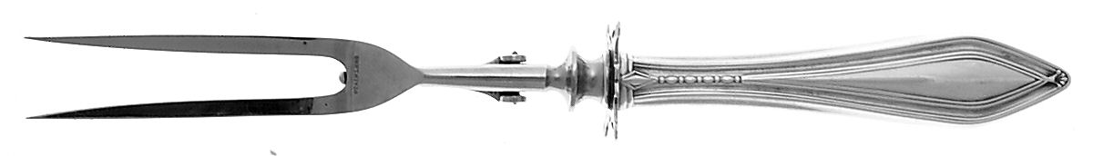Governor Dummer (Sterling, 1925) Large Stainless-Prong Roast Carving Fork by Watson-1