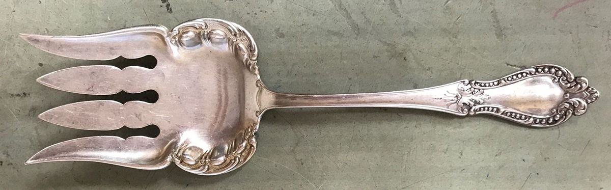 Jefferson (Sterling, 1900) Small Solid Fish Serving Fork by Watson-1