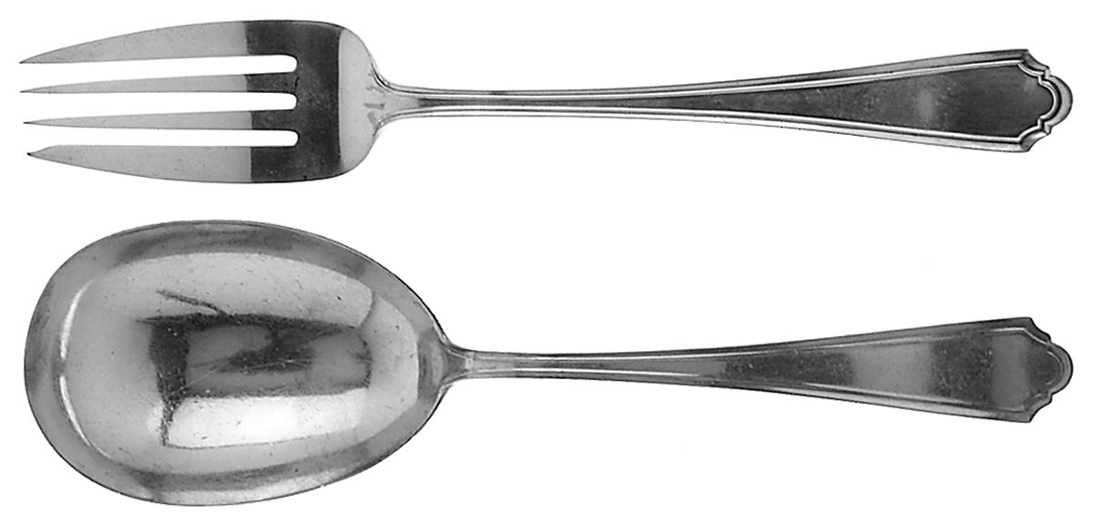 John Alden (Sterling, 1911) Medium 2-Piece Salad Set, Solid Pieces by Watson-1