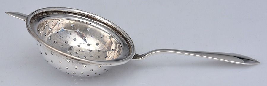 John Adams (Sterling, 1911) Solid Individual Overcup Tea Strainer by Watson-1