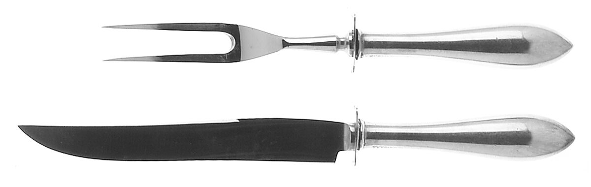 John Adams (Sterling, 1911) Small Stainless Blade 2-Piece Steak Carving Set by Watson-1